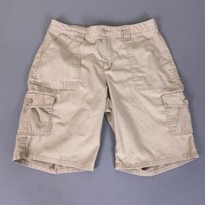 Basic Editions Cargo Shorts Men's Medium Khaki Tan Cotton Blend Utility Hiking